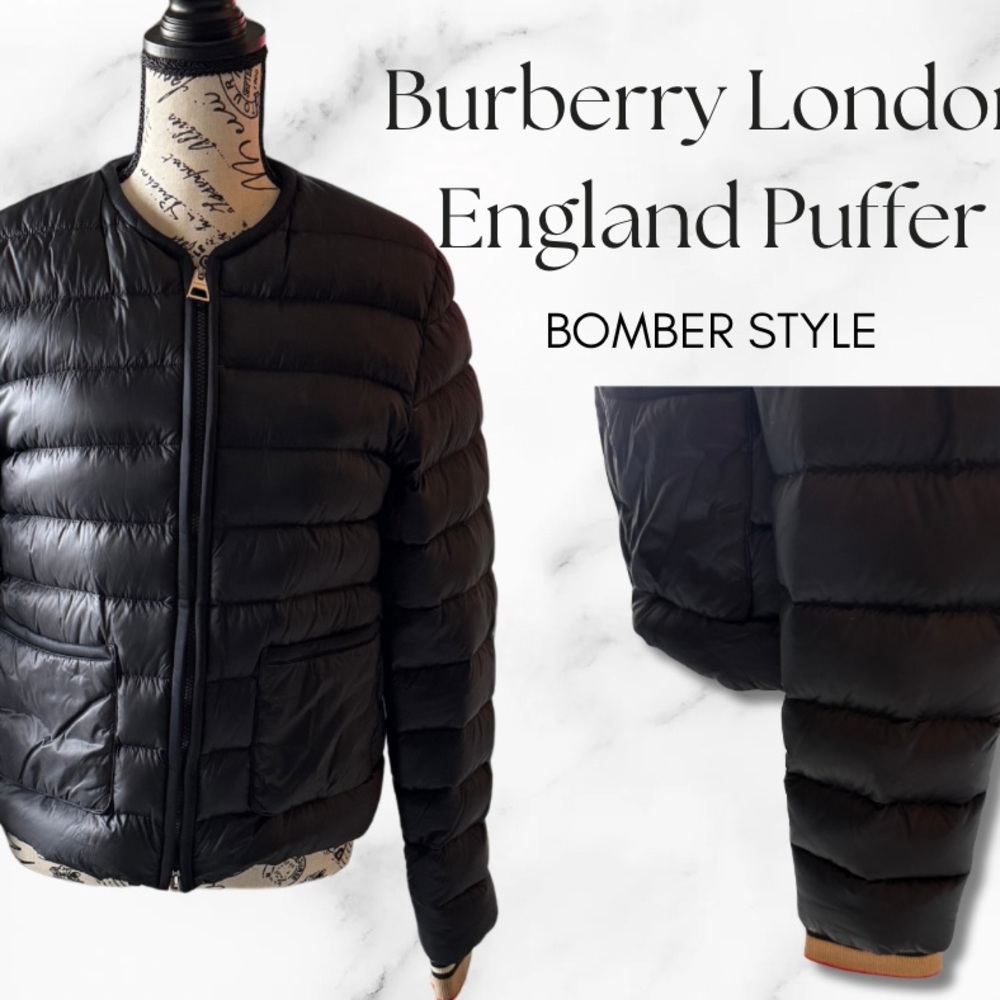 Burberry London Black Puffer Bomber Jacket